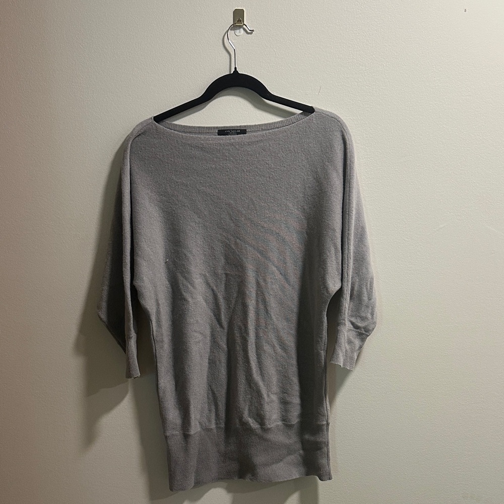 Ann Taylor Light Gray Cashmere Sweater